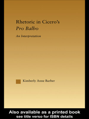 cover image of Rhetoric in Cicero's Pro Balbo